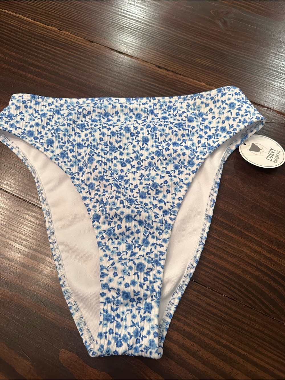 Hollister cheeky Blue Floral High-Cut Bikini Bottom - Women Swim